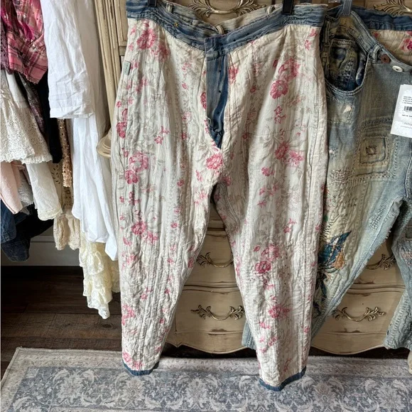 Nwt not washed or worn Magnolia pearl Artistic Patchwork Women Jeans - Picture 7 of 8